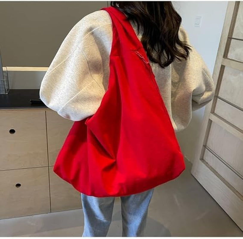Women Solid Color Draped Tote Bag, Large Capacity Draped Tote Bag, Fashion Versatile Shoulder Purses
