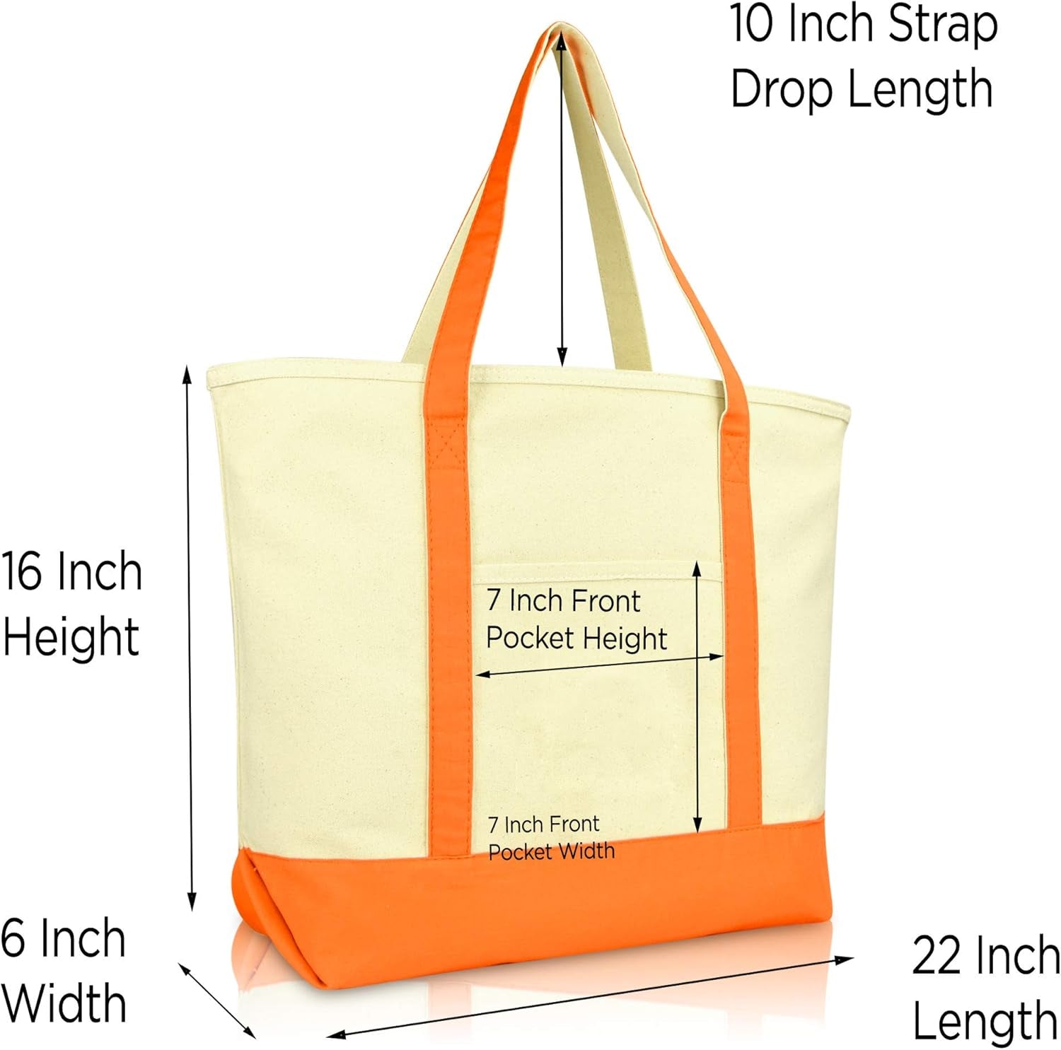 DALIX Initial Tote Bag Personalized Monogram Orange Zippered Top Letter - F