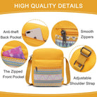 VASCHY Messenger Bag for Girls, Lightweight Canvas Crossbody Bag Purse for Teen Girls Women Fits Water Bottle
