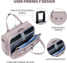 VANKEAN Laptop Bag Women with Wheels, 15.6 Inch Rolling Briefcase for Women, Water Repellent Overnight Rolling Computer Bag with RFID Pockets for Travel Business Work School, Light Dusty Pink