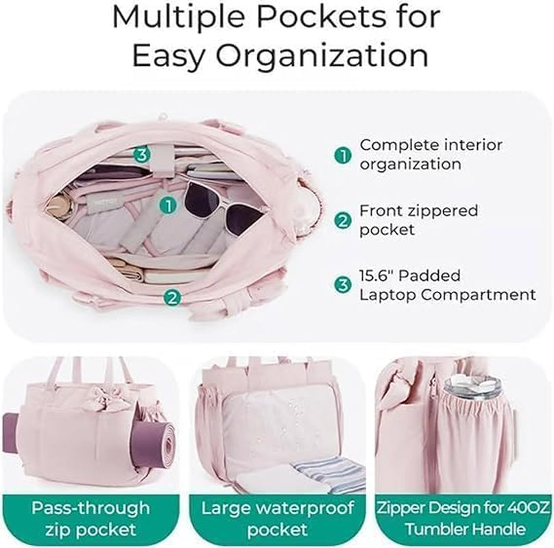Crush Bow Tote Bag for Women, Fluffy & Lightweight Crush Bow Tote Bag for Women, Perfect for Daily Commuting, Shopping&Travel