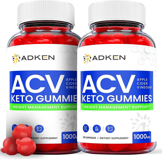 (2 Pack) Adken Keto Gummies - Adken Keto ACV Gummies for Weight Loss - 120 Gums