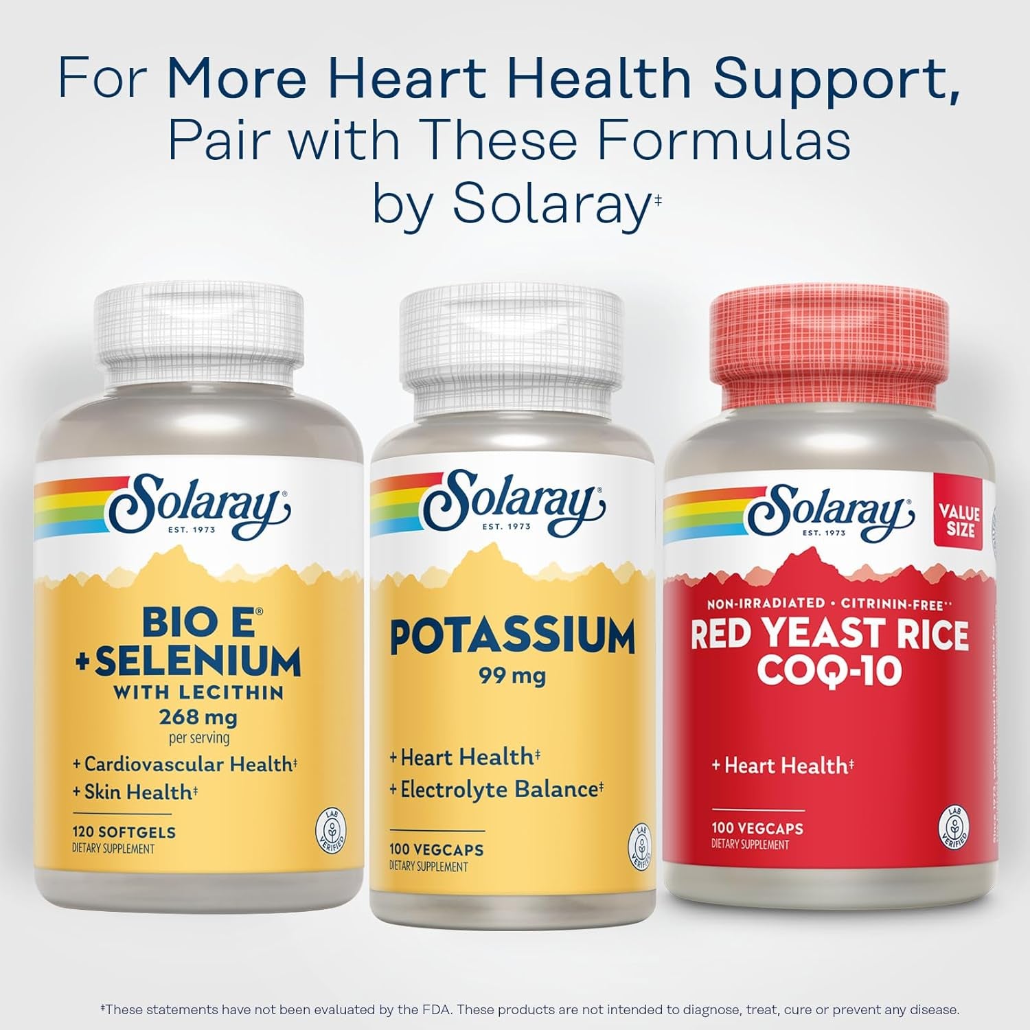 Solaray Potassium 99 Mg - Electrolyte Balance Formula - Potassium Supplement for Electrolytes, Vascular and Heart Health Support - 60-Day Money Back Guarantee, Lab Verified, 100 Servings, 100 Vegcaps