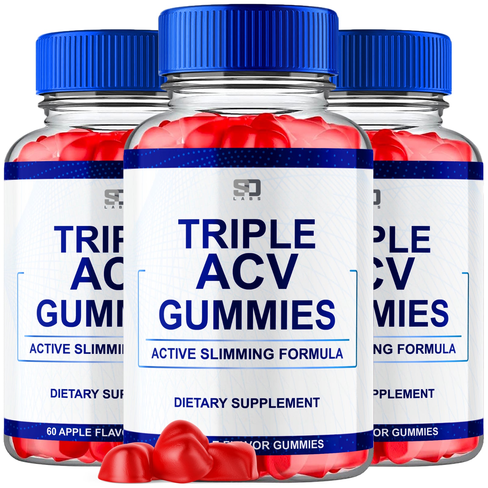 Triple ACV Gummies Supports Active Slimming Formula & Daily Wellness (3 Pack)