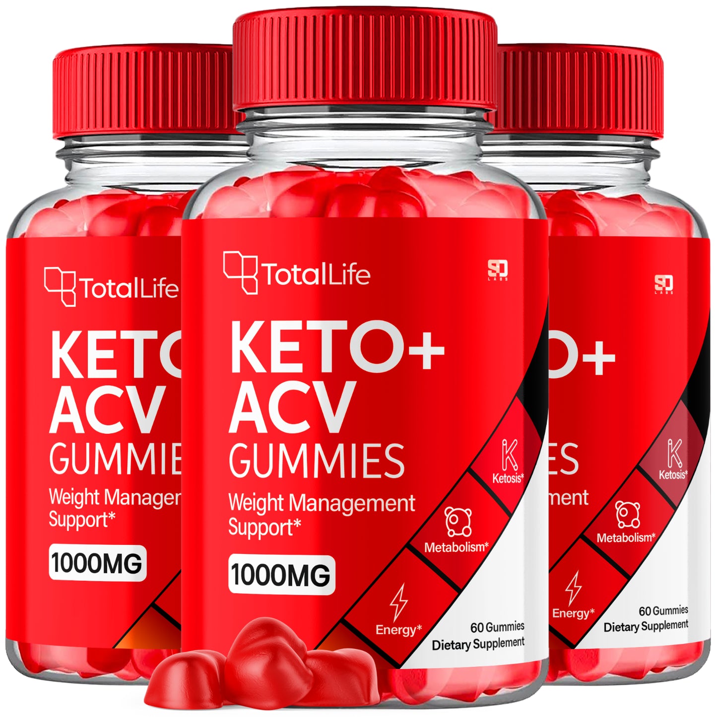 Total Life Keto ACV Gummies - All Natural Maximum Strength Keto Support (3 Pack)