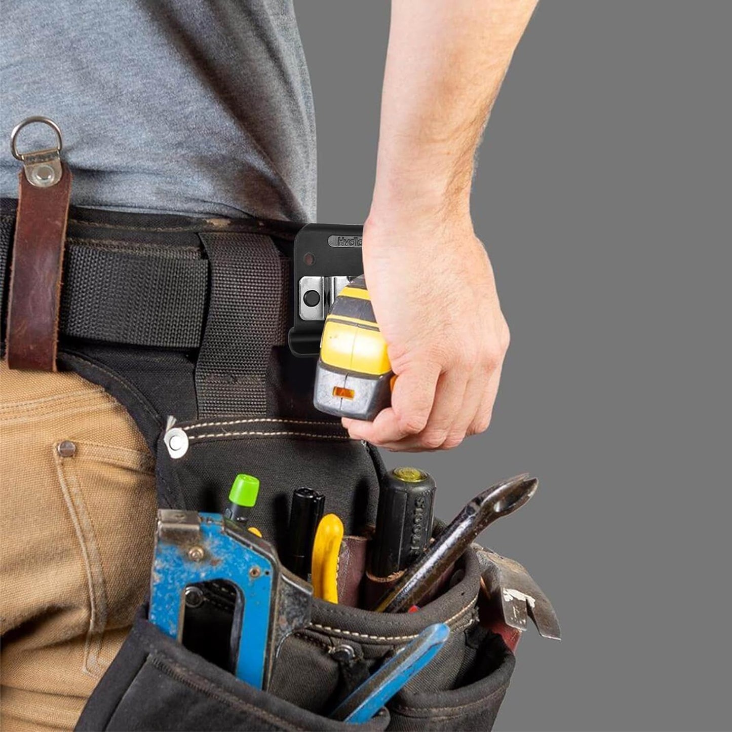 Tape Measure Holder, Tactical Tape Measuring Belt Clip, Drill Holster, Tool Belt with Belt Clip, Suitable for Measuring Tape Drill, Impact Driver Any Tape Holster with a Clip.