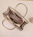 Women'S 3-Piece Crocodile Pattern Handbag Set, Large Capacity Tote with Wallet and Coin Purse, Brown