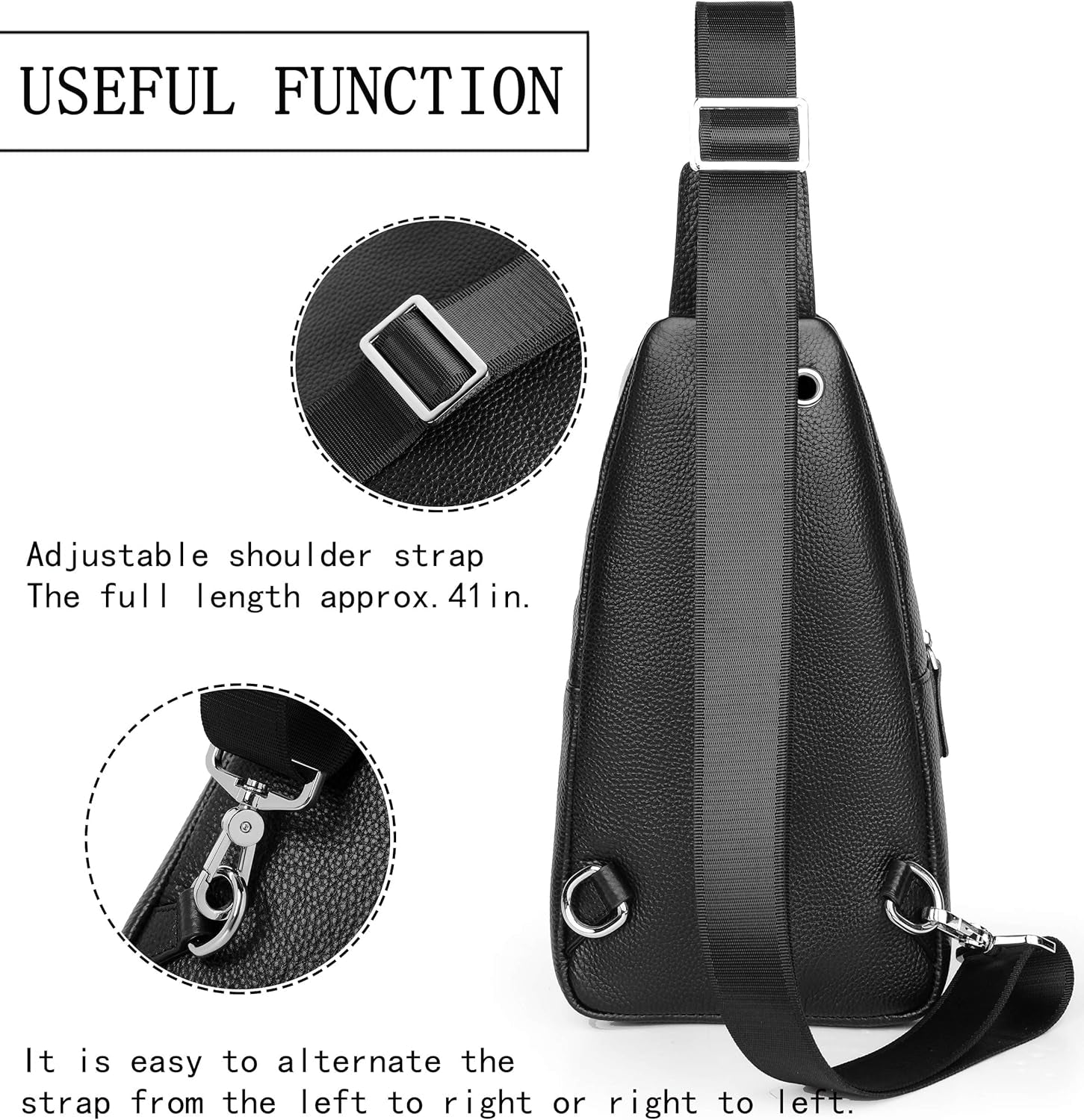 FSD.WG Sling Backpack for Men Chest Bag Crossbody Shoulder Bags Travel Bag Purse for Men with Water Resistant