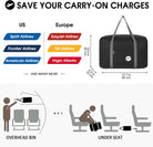WANDF for Spirit Airlines Personal Item Bag 18X14X8 Travel Duffel Bag Underseat Foldable Carry-On Luggage for Women