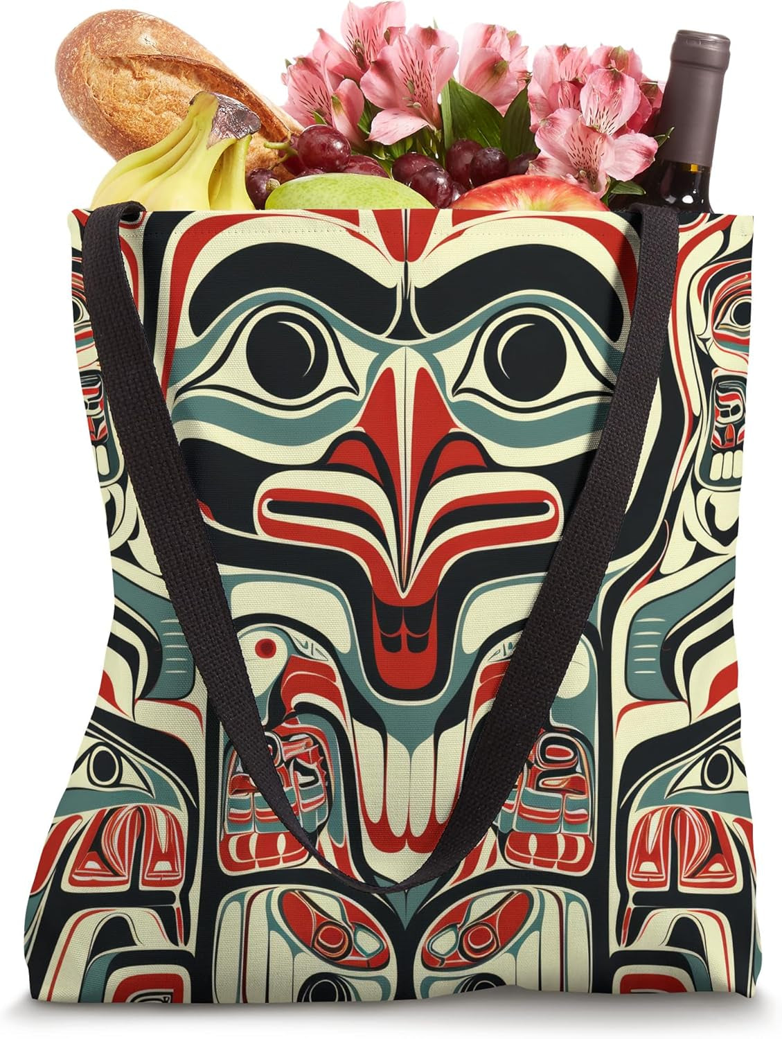 Alaska Native American Art Tlingit Eagle Tribal Bear Tote Bag
