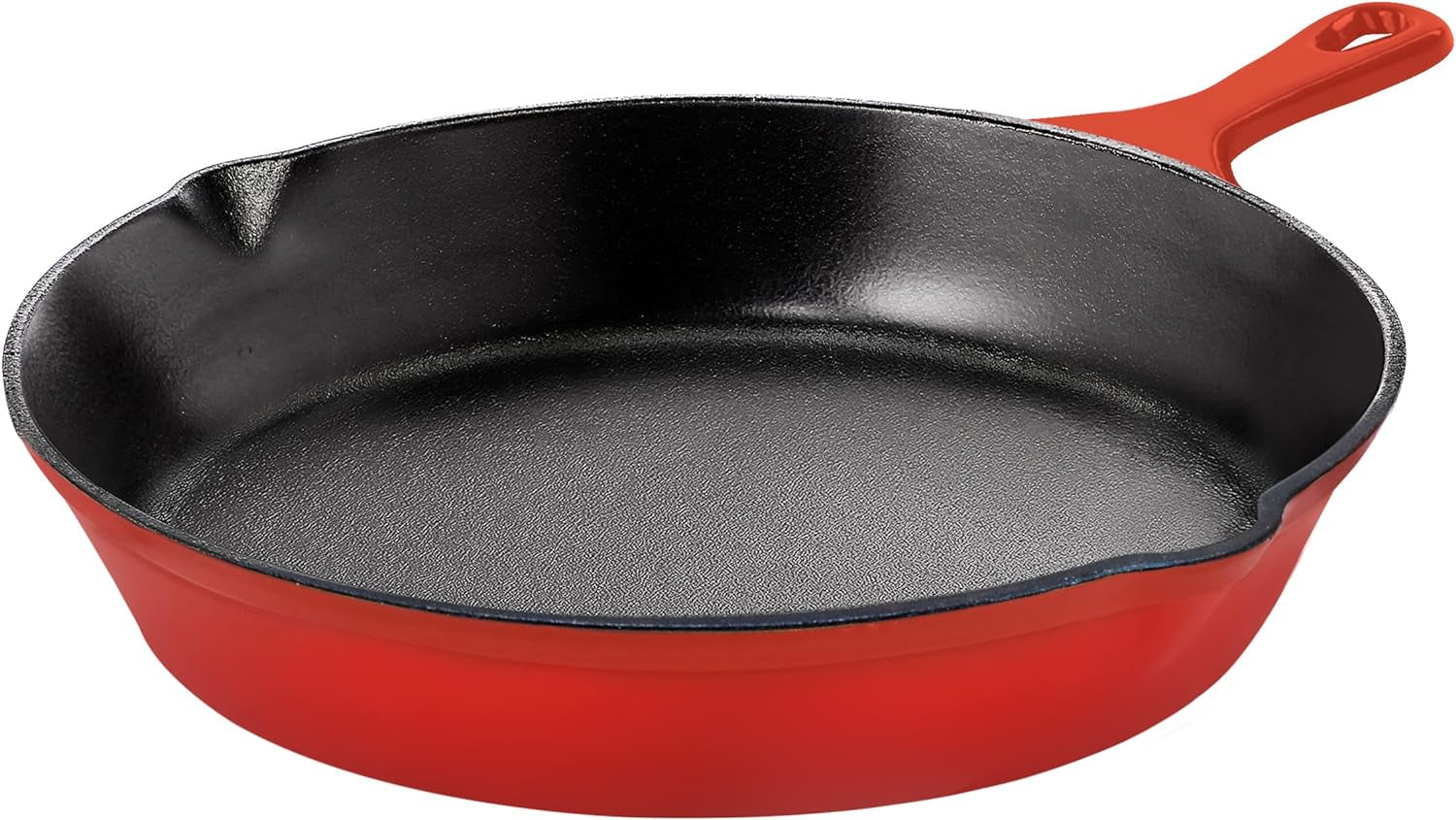 Utopia Kitchen Saute Fry Pan - Chefs Pan, Pre-Seasoned Cast Iron Skillet - Frying Pan 8 Inch - Safe Grill Cookware for Indoor & Outdoor Use - Cast Iron Pan (Red)