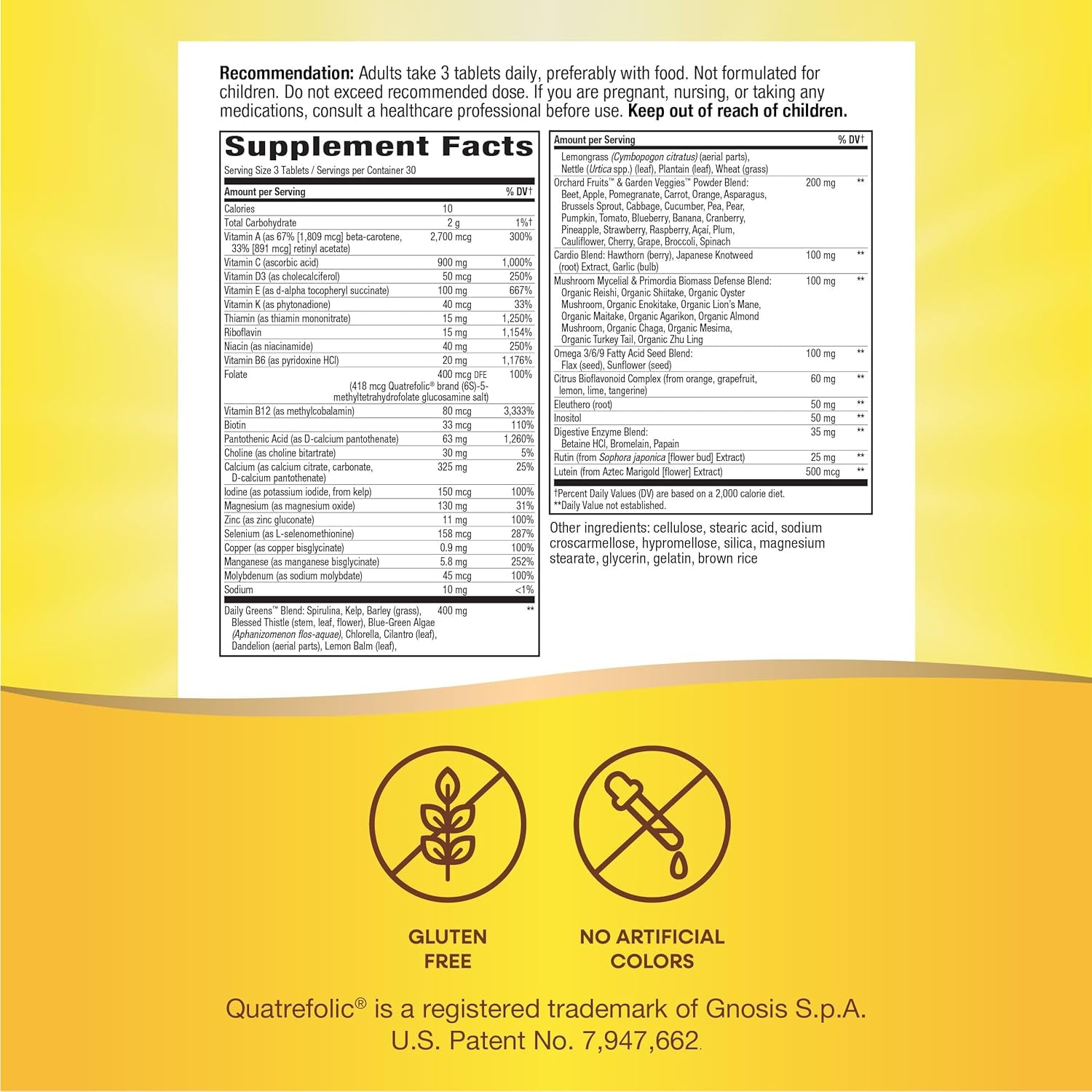 Nature'S Way Alive! Max3 Potency Adult Complete Multivitamin, High Potency B-Vitamins to Support Energy Metabolism*, with Methylated B12 and Folate, No Added Iron, 90 Tablets