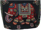 2Pcs Vintage Elephant Embroidery Handbag Crossbody Bag, Personality Women Knitted Tote Shoulder Purse Canvas Bag