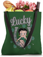 Betty Boop St Patrick'S Day Lucky Horseshoe with Cloves Tote Bag