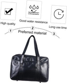 Shoulder PU Commuter Bag Japanese Uniform Briefcase for Men Women Durable Portable Tote with Non Slip Foot Nails and Strong Strap Handle Clean Aesthetic Design
