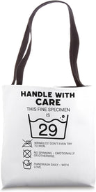 29Th Birthday This Fine Piece Is 29 Funny Care Instructions Tote Bag