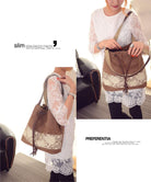 Women Printing Canvas Shoulder Bag Casual Handbags Purse Retro Tote