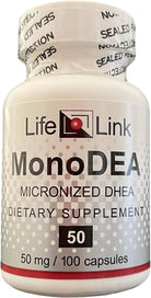 Lifelink DHEA Monodea (Dehydroepiandrosterone) | 50 Mg X 100 Capsules | Hormone Support, Anti- Aging | Made in the USA