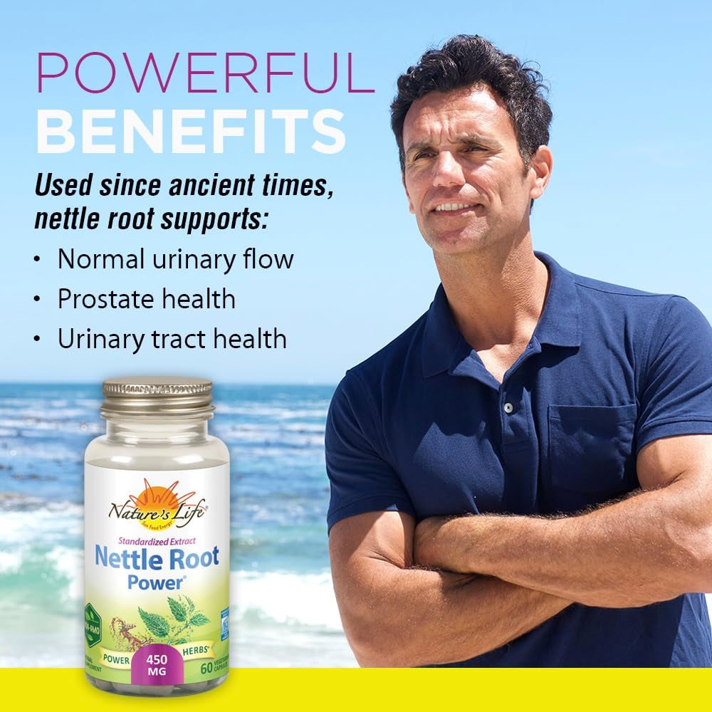 ZAND Nature'S Life Nettle Root Power 450Mg Herbal Supplement | Prostate & Urinary Tract Health Formula for Men | Non-Gmo & Lab Verified | 60 Veg Caps