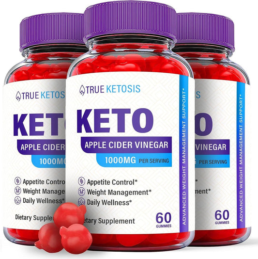 True Ketosis Gummies - True Ketosis ACV Gummys for Weight Loss OFFICIAL - 3 Pack