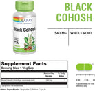SOLARAY Black Cohosh 540 Mg | Womens Health & Menopause Support Supplement | Whole Root | Non-Gmo, Vegan & Lab Verified | 100 Vegcaps