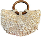 Summer Shell Purse Pearl Beaded Bag Sequin Clutch Purses for Women Handmade Evening Bag for Beach Wedding Party Vacation