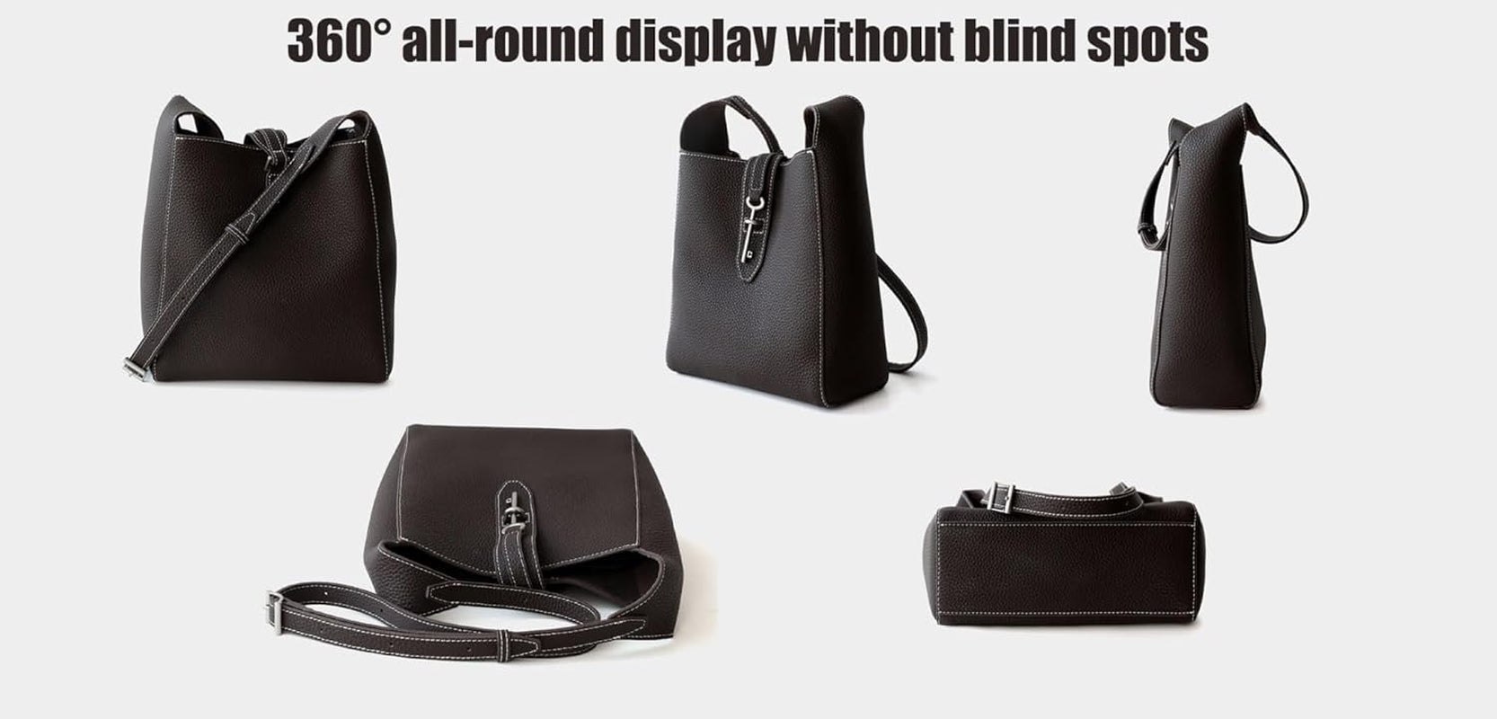 Trendy Bucket Bags for Women 2025, Vegan Leather Crossbody Elegant Retro Large Capacity Adjustable Shoulder Strap