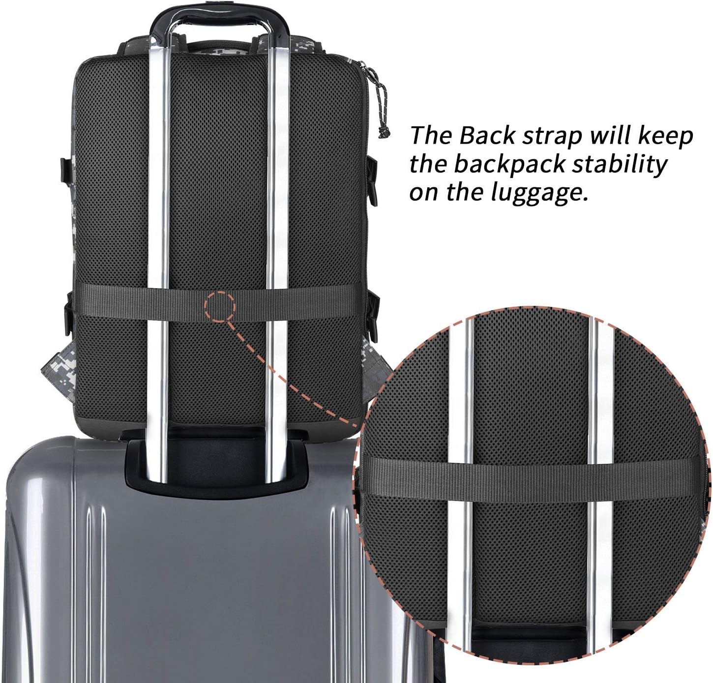Underseat Carry-On Backpack Luggage Lightweight Casual Laptop Backpack 15.6-Inch Travel Commute Gym Sport Daypack 21L, Digi Camo