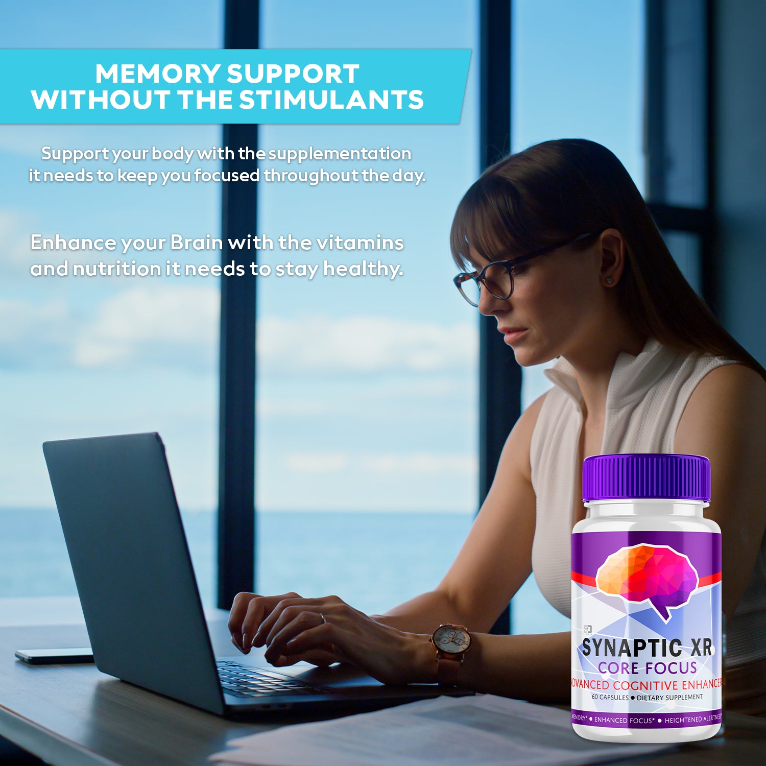 Synaptic XR Pills - Enhances Mental Clarity and Concentration 60 Capsules