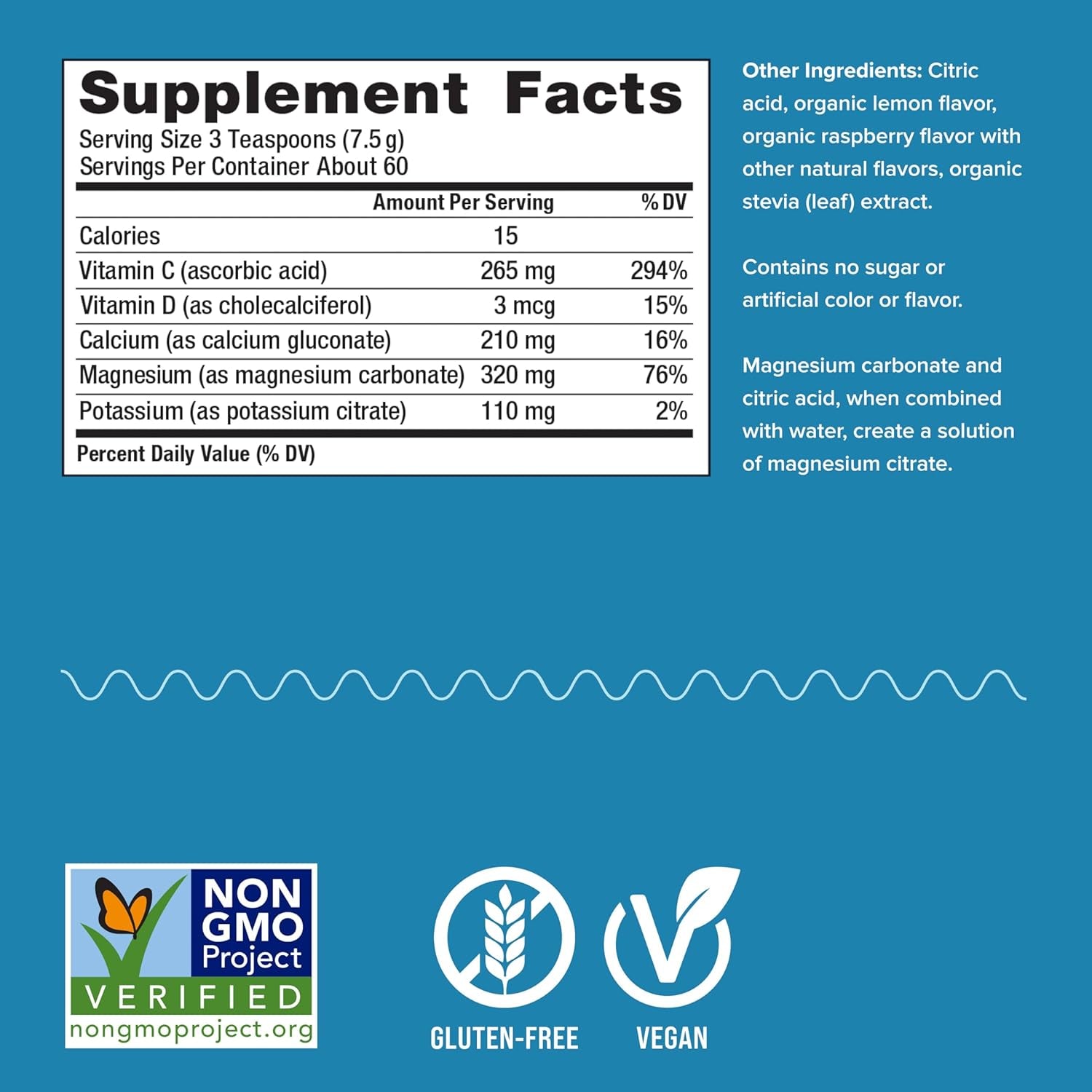 Natural Vitality Calm, Magnesium & Calcium Supplement, Drink Mix Powder Supports a Healthy Response to Stress, Gluten Free, Vegan, & Non-Gmo, Raspberry Lemon, 16 Oz