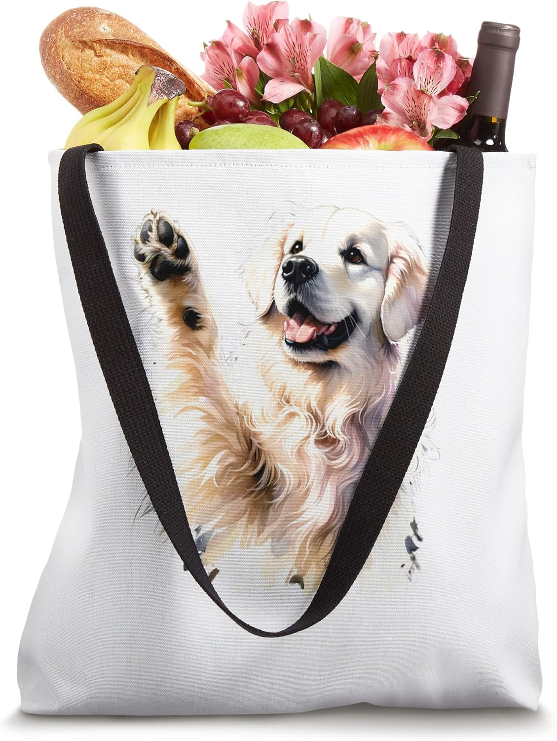 White English Cream Golden Retriever Gifts Dog Mom Dad Puppy Tote Bag