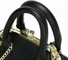 Mini Kiss Lock PU Leather Satchel Style Handbag Women Small Shoulder Crossbody Purse Commuter Tote Top Handle Everyday