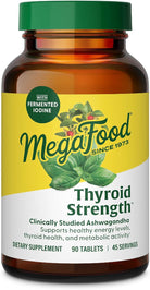 Megafood Thyroid Strength - Mineral Supplement- Thyroid Support for Women with Ashwagandha, Zinc, Selenium, Copper, Iodine & L-Tyrosine - 90 Tabs (45 Servings)