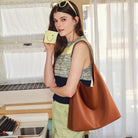 KALIDI Slouchy Hobo Bag Vegan Leather Suede Tote Bag Women Weekender Shoulder for Casual Travel Purse