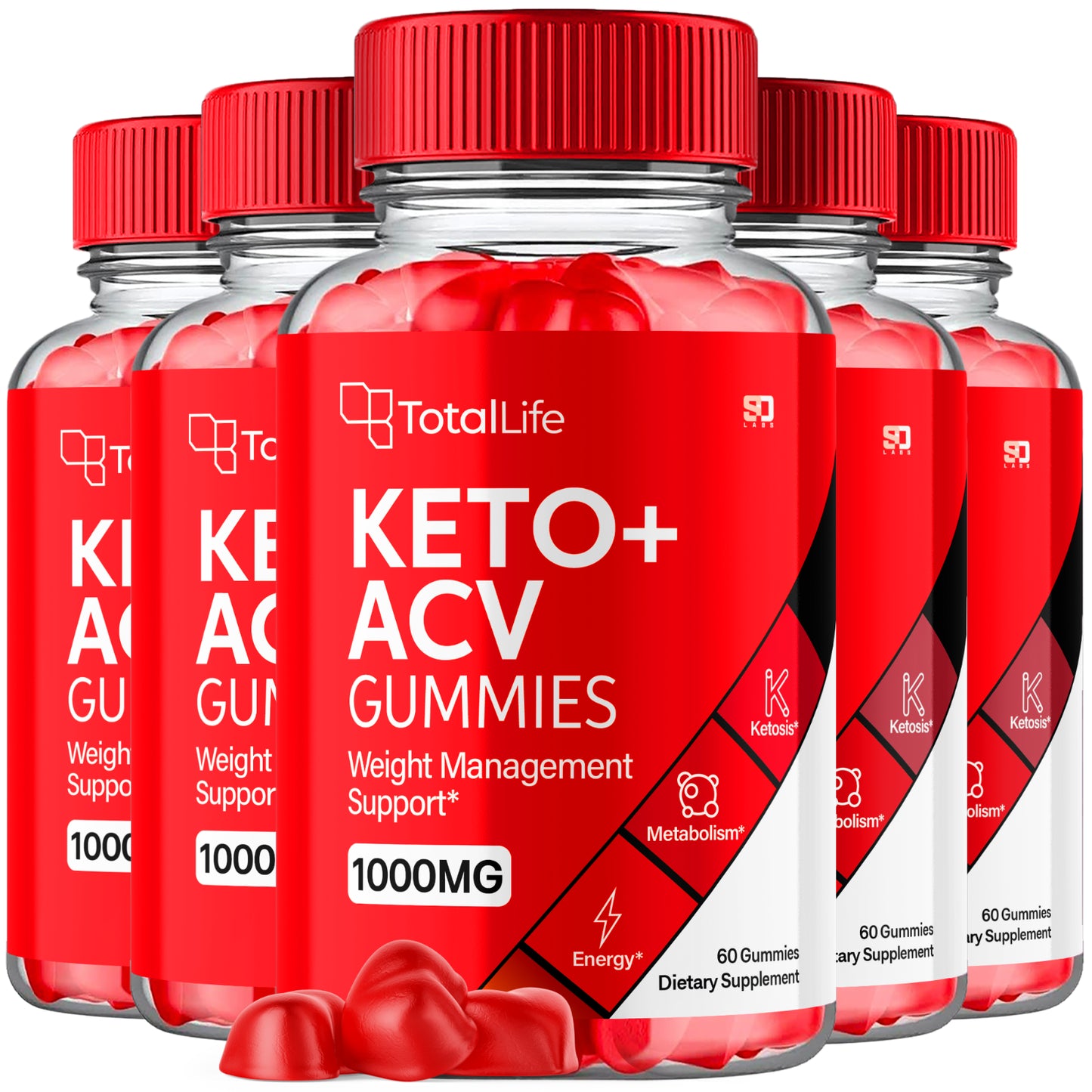 Total Life Keto ACV Gummies - All Natural Maximum Strength Keto Support (5 Pack)