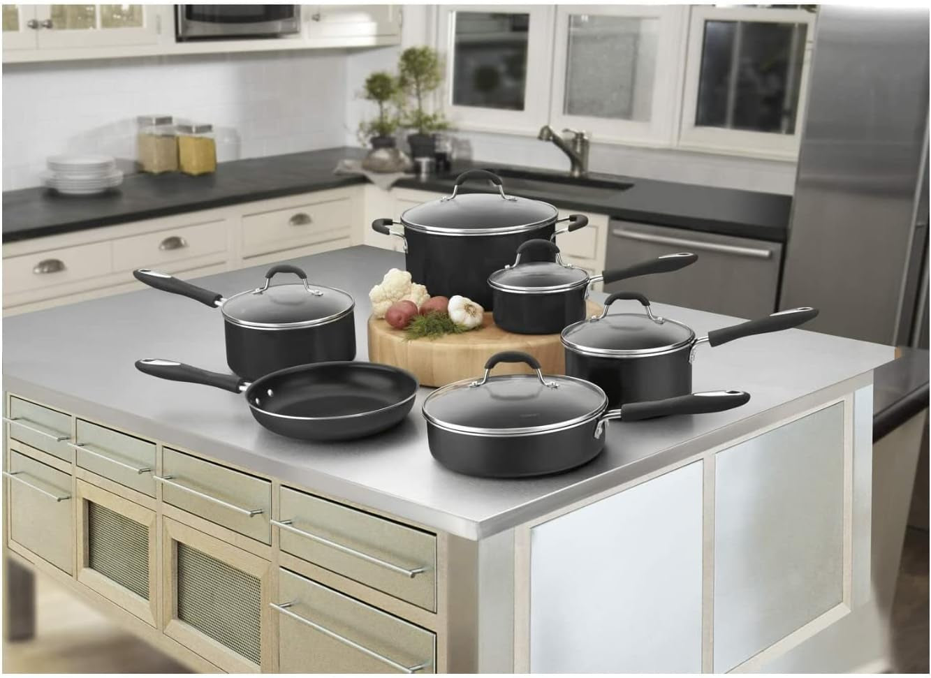 Cuisinart 11-Piece Nonstick Cookware Set, Black, 55-11BK