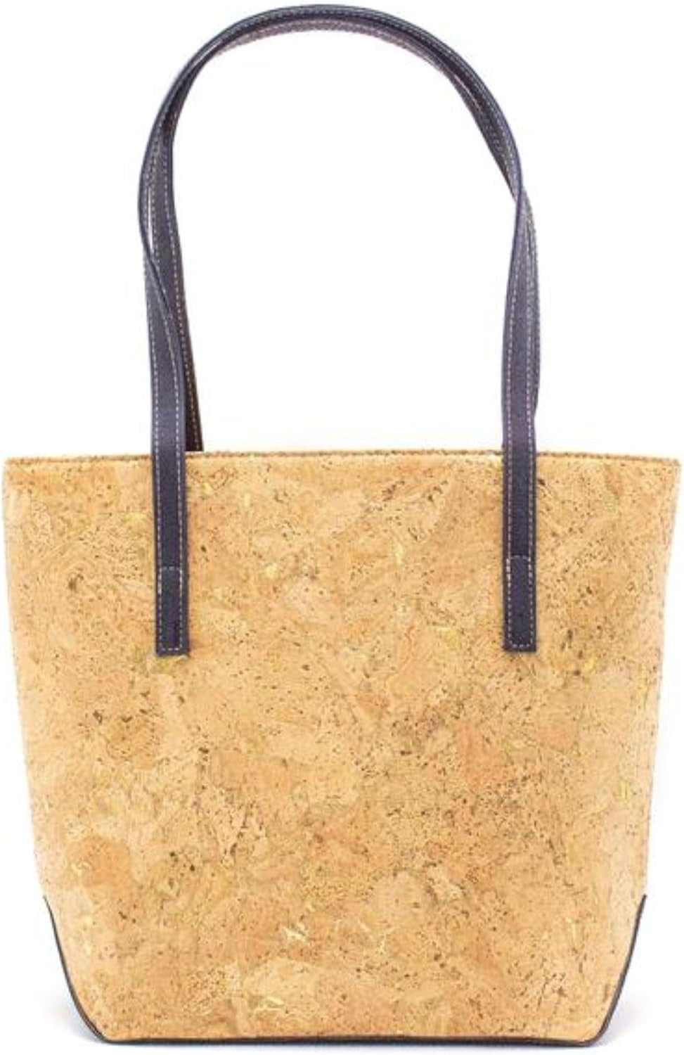 Cork Shoulder Bag Tote Women Handbags Purse with Metallic Foil Vegan Organic Sustainable Eco Friendly Gift Plant Based