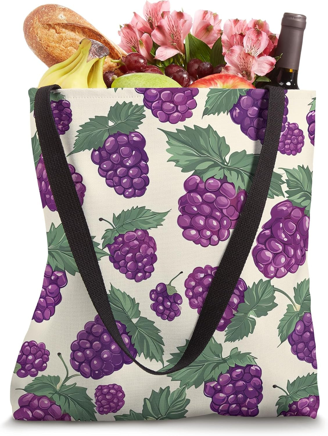 Boysenberry Fruit Pattern Tote Bag