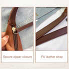 Suede Tote Bag Women Fall Winter Vintage Casual Handbag PU Strap Zip Slip Pocket Matte Shoulder Bag