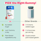 Omega-3 (DHA) Brain Gummies for Kids. 7-12 Years. 30 Day Pack. Plant Based Omega-3 Supplements. Made with Chicory Root Fiber for Gut Health. Multivitamins Rich. No Sugar.