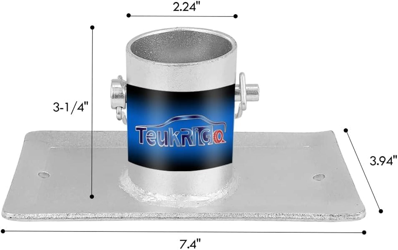 Trailer Jack Foot Plate Fits 2-Inch Diameter Tube, Supports 2,000 Lbs Capacity with Pin Base for Boat RV Camper Trailer Galvanized (3-1/4")