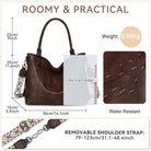 VASCHY Hobo Bag for Women, Leather Tote Bag Purse with Zipper Guitar Strap