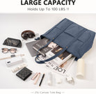 Extra Large Canvas Tote Bag for Women Men, Utility Work Bags with Zipper