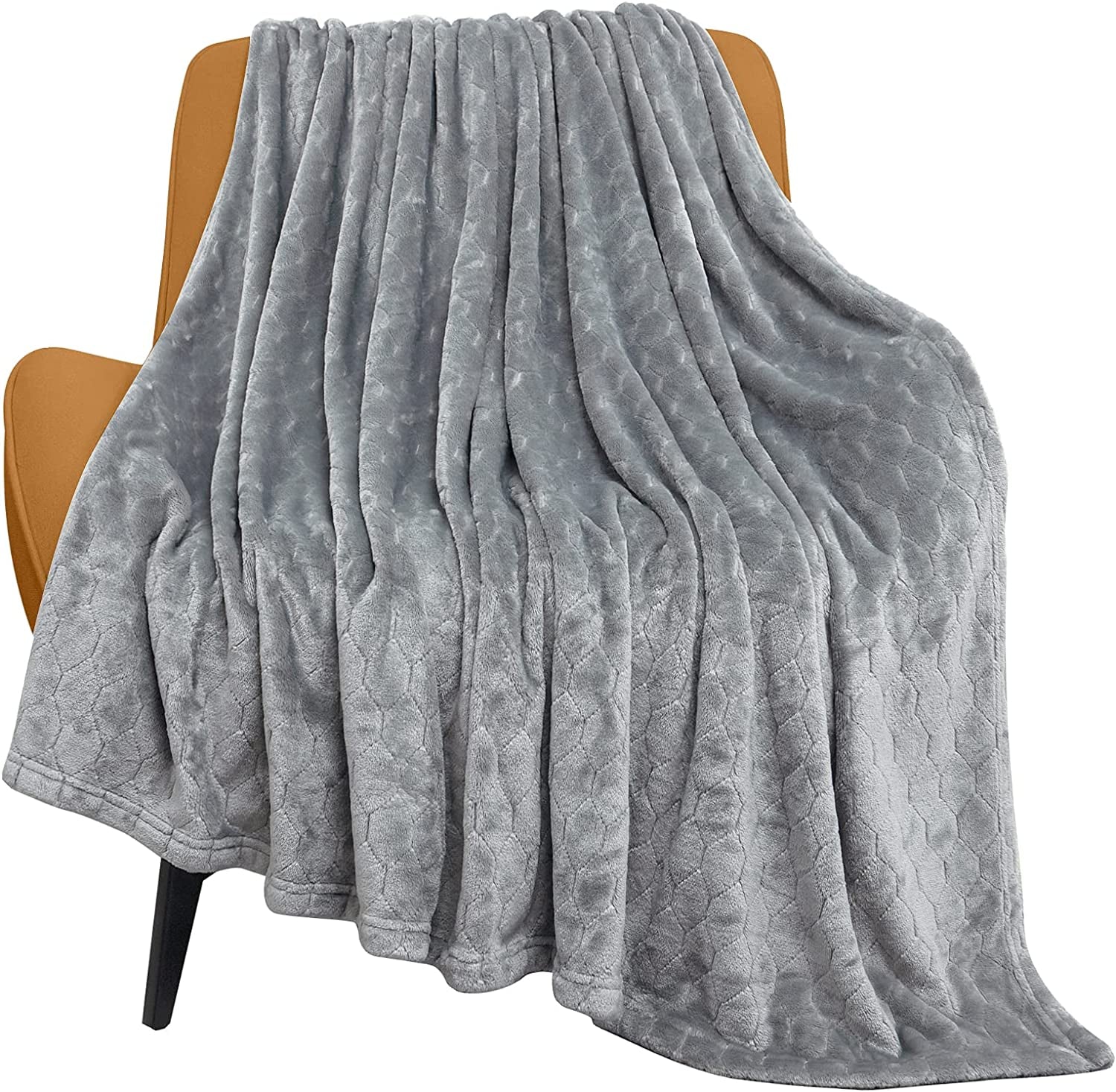 TOONOW Fleece Blanket Super Soft Cozy Throw Blanket 50" X 60", Lightweight Fuzzy Comfy Textured Flannel Blanket Warm Plush Throw Blankets for Couch, Sofa, Bed, Mirage Gray