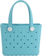 EVA Waterproof Small Rubber Beach Bag Sandproof Compact Tote for Women Men, Lightweight Rubber Travel Handbag for Pool, Gym