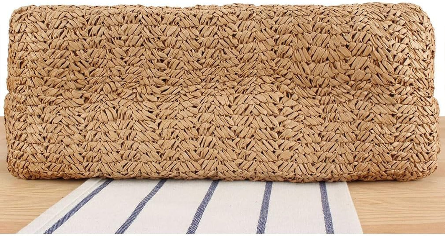 Big Woven Bag Women Large Tote Bag Summer Beach Handbag Retro Simple Travel Vacation Shoulder Bag