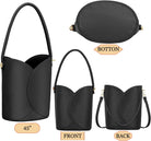 Bucket Bag for Women Vegan Leather Handbags with Removable Strap Small Shoulder Purse Crossbody Totes Bags