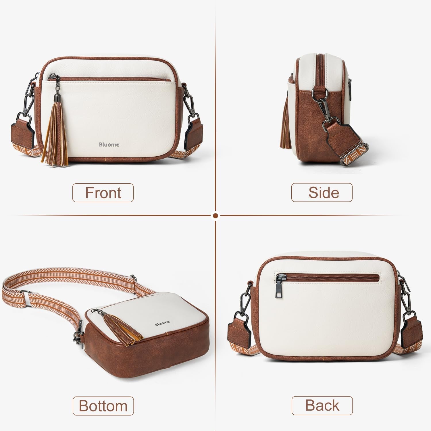 Bluome Small Crossbody Purse for Women – Multi Pocket Travel Purses Crossbody Bag Shoulder Handbags with Adjustable Strap