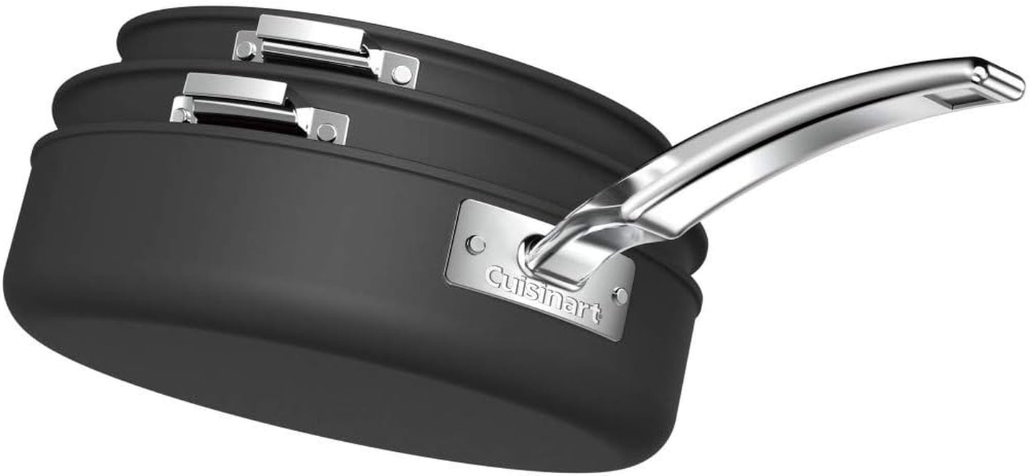 CUISINART N61-11 Nonstick Hard-Anodized Nesting Cookware Set, 11 Piece, Black