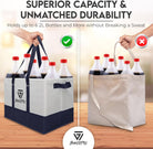 2Pack Collapsible Tote Bags | Large Reusable Grocery Bag | Heavy Duty Shopping Bag with Handles for Food and Storage